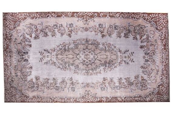 6'06''x10'1''Grey-Brown Color Vintage Turkish Wool Rug,Anatolian Ottoman Handmade Area Rug,Home Decor,Decorative Rug,Nomadic Rug,Modern Rug