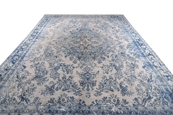 9'5" X 13'4''Vintage Rug,Natural Beige Colors Turkish Area Rug,Bedroom Rug,Neutral Rug,Living Room Rug,Boho Rug,Decorative Rug,Faded Rug,
