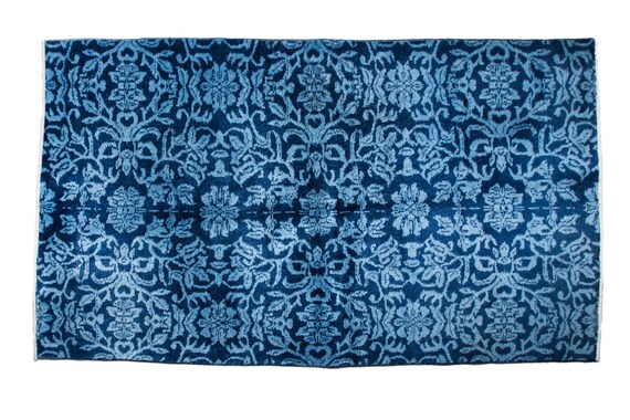 3x6 BLUE MOROCCAN RUG, Room Decor Wool Rug, Boho Patio Rug, Mid Century Modern Rug, Unique Carpet for Living Room, Home Gift, 3'6x6'2 feet