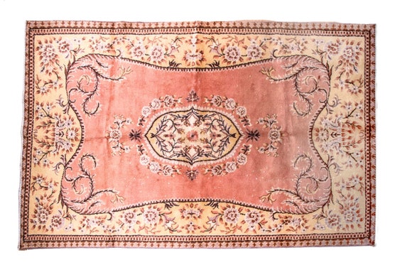 5'3''x8'3''Brick-Yellow Color Vintage Turkish Wool Rug,Anatolian Ottoman Handmade Area Rug,Home Decor,Decorative Rug ,Nomadic Rug,ModernRug