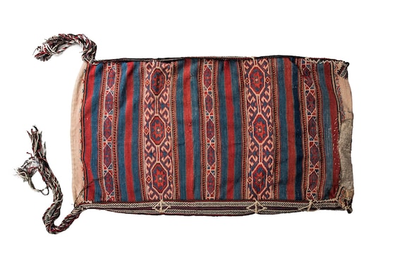 2'1''x3'6'' Original Old Hand Woven Sack,Blue-Red Color Vintage Turkish Wool Rug,Anatolian Handmade Area Rug,Home Decor,Decorative Rug