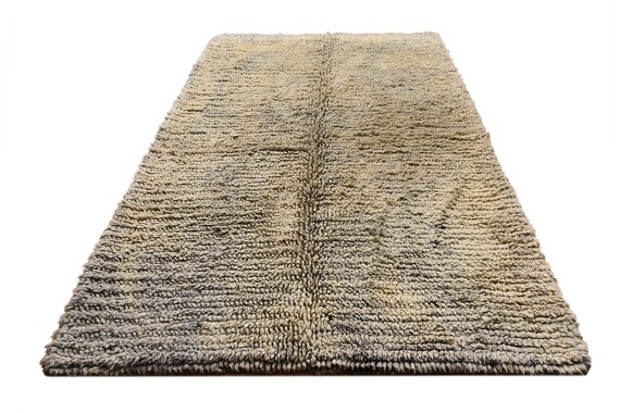 Very Diffrent Unique Moroccan Rug, 6'7''x 9'3''Faded Beige Color Shaggy Rug,Bohemian Rustic Rug,Handmade area rug,Faded Rug,Living Room