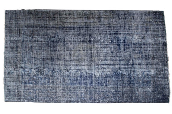 7'05''x9'7''Dark Blue Color Vintage Turkish Wool Rug,Anatolian Ottoman Handmade Area Rug,Home Decor,Decorative Rug,Nomadic Rug,Demirci Rug