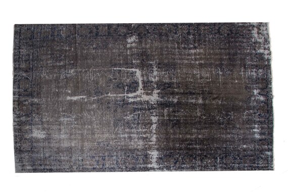 7'8''x11'3'' Gray-Blue Color Vintage Turkish Wool Rug,Anatolian Handmade Area Rug,Decorative Rug,Nomadic Rug,An Artistic Work Rug,1220