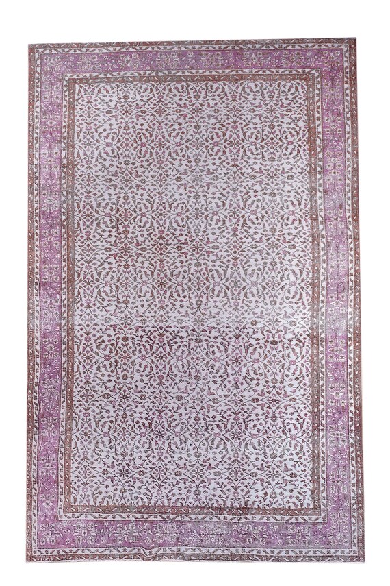 6'10" X 10'4'' Vintage Rug,Faded Beige Colors Turkish Area Rug,Bedroom Rug,Neutral Rug,Living Room Rug,Boho Rug,Decorative Rug,Faded Rug,