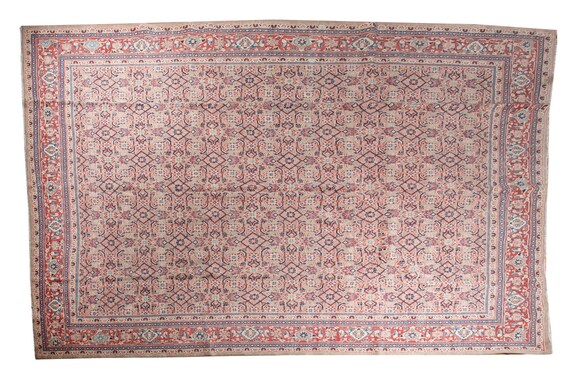 10'1''x12'7''Pastel Camel-Pink Color Turkish Wool Rug,Anatolian Ottoman Handmade Area Rug,Decorative Rug,Nomadic Rug,Modern Art Rug,3136