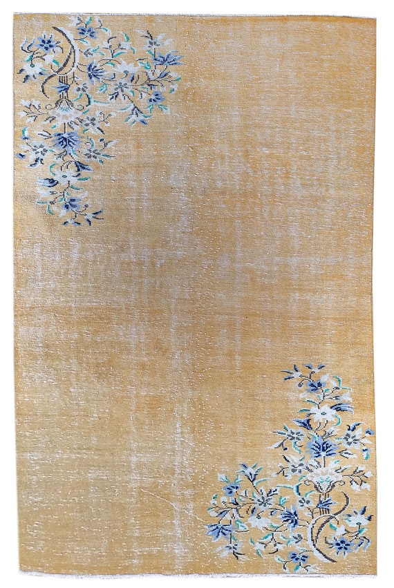 6'X 9'8'' Vintage Rug,Faded Nautural Orange Colors Turkish Area Rug,Bedroom Rug,Neutral Rug,Living Room Rug,Boho Rug,Decorative Rug,