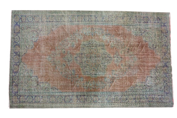 6'8''x10'8''Faded Pastel Red Color Turkish Wool Rug,Anatolian Ottoman Handmade Area Rug,Decorative Rug,Nomadic Rug,Modern Art Rug,3450