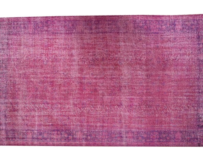 6'8" X 10'0''Vintage Rug,Pastel Pink Color Turkish Area Rug,Bedroom Rug,Neutral Rug,Living Room Rug,Boho Rug,Decorative Rug,Faded Rug,3188