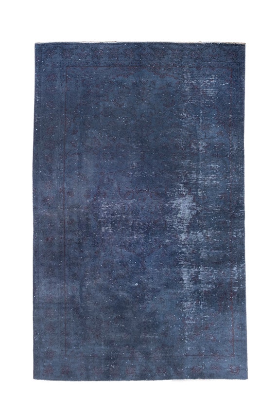 4'8" X 8'3'' Vintage Rug,Dark Blue Colors Turkish Area Rug,Bedroom Rug,Neutral Rug,Living Room Rug,Boho Rug,Decorative Rug,Faded Rug,