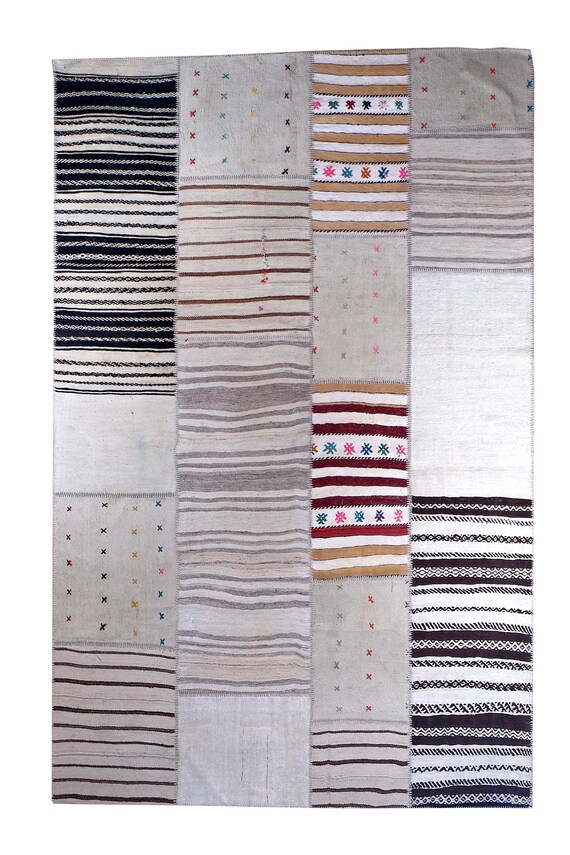 7x11 MAT FOR ROOM - Chevron Design, Unique Pattern Rug, Vintage Rug, Turkish Rug Area, Moroccan Rug, Hand Woven Rug, Oversize Rug, Kilim Rug