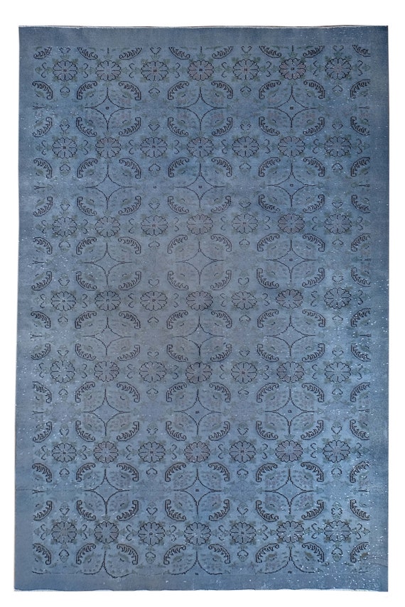 6'1" X 10'3'' Vintage Rug, Faded Blue Colors Turkish Area Rug,Bedroom Rug,Neutral Rug,Living Room Rug,Boho Rug,Decorative Rug,Faded