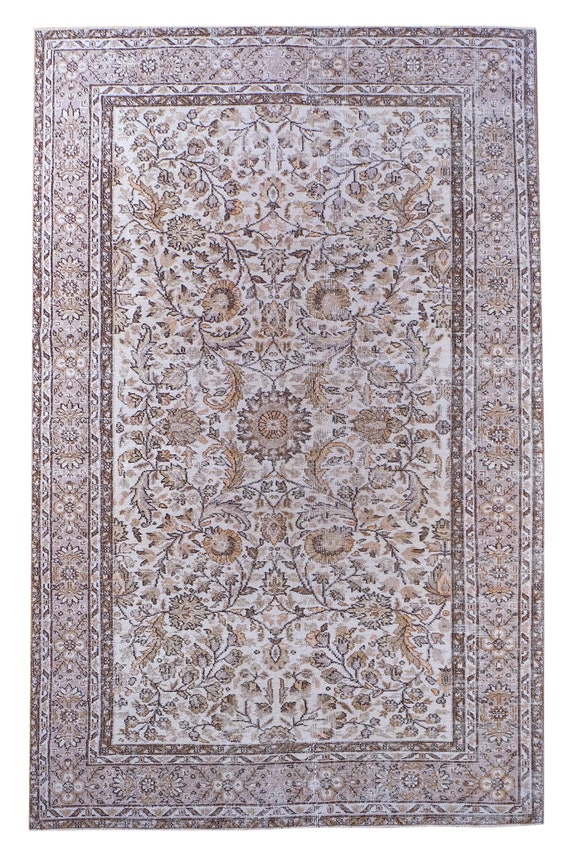 5'8''X 9'2'' Vintage Rug,Faded Nautural Beige Colors Turkish Area Rug,Bedroom Rug,Neutral Rug,Living Room Rug,Boho Rug,Decorative Rug,
