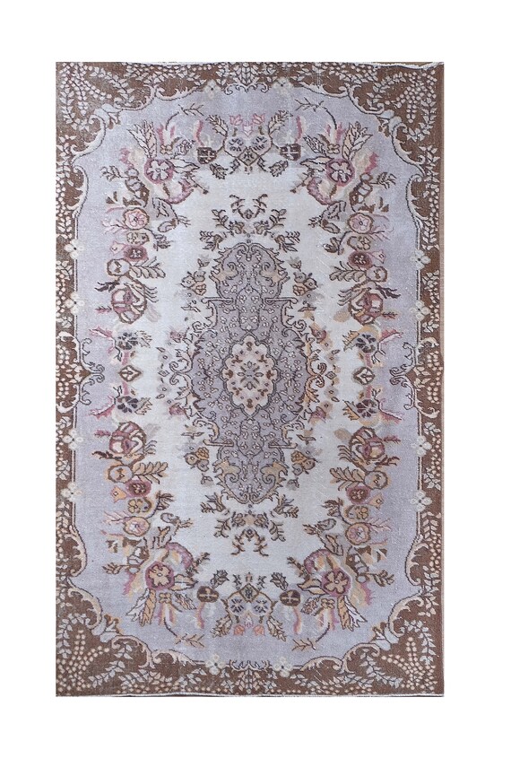 5'6" X 8'7'' Vintage Rug,Faded Nautural Beige Colors Turkish Area Rug,Bedroom Rug,Neutral Rug,Living Room Rug,Boho Rug,Decorative Rug,Faded