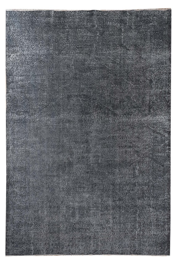 6'3" X 9'3'' Vintage Rug,Faded Anthracite Colors Turkish Area Rug,Bedroom Rug,Neutral Rug,Living Room Rug,Boho Rug,Decorative Rug,Faded