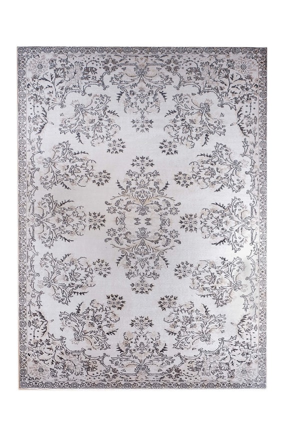 7'3" X 10'3'' Vintage Rug,Faded Nautural Beige Colors Turkish Area Rug,Bedroom Rug,Neutral Rug,Living Room Rug,Boho Rug,Decorative Rug,Faded