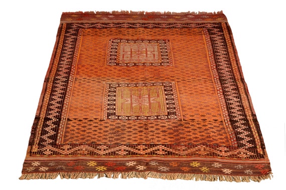 4x4 HEMP RUNNER RUG - Turkish Rug Area, Vintage Hand Woven Rug, Floor Carpet, Oversize Carpet, Door Mat, Patio Rug, Boho Rug, 4x4 feet
