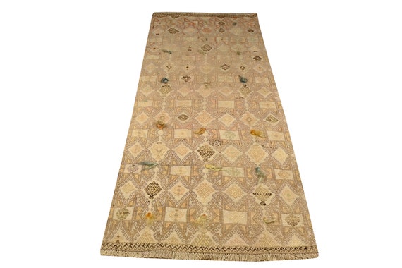 2x7 MAT FOR ROOM - Chevron Design, Unique Pattern Rug, Vintage Rug, Turkish Rug Area, Faded Mistic Runner Rug, Hand Woven Rug, Oversize Rug,