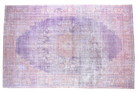 HOME Rug,WOOL Rug,RUG, Turkish Rug, Vintage Rug, Anatolian Rug, Bohemian Rug, Kilim Rug, Persian Rug, Faded Purple Rug,3505 Rug 7'6'x10'6'ft