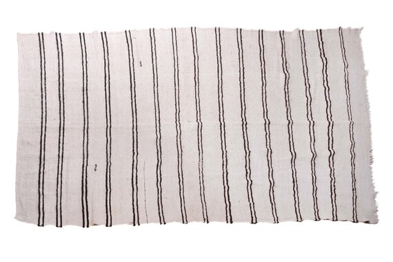 6'2''x11'1''Vintage,Natural Beige Color Turkish Area Hemp Rug, Bedroom Rug, Neutral Rug,Living Room Rug,Boho Rug,Antique Rug,Faded Rug,2552