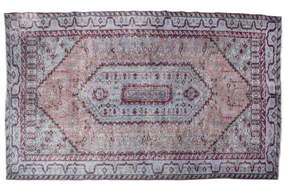 6'06''x9'8''Grey-Brown Color Vintage Turkish Wool Rug,Anatolian Ottoman Handmade Area Rug,Home Decor,Decorative Rug,Nomadic Modern  Rug,2043