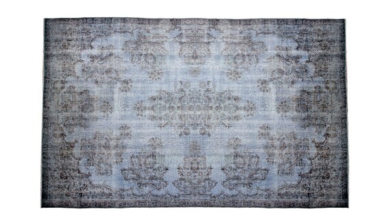 6'6'' x10'0'' Blue-Grey Color Vintage Turkish Wool Rug,Anatolian Ottoman Handmade Area Rug,Home Decor,Decorative Rug ,Nomadic Rug,Modern Rug