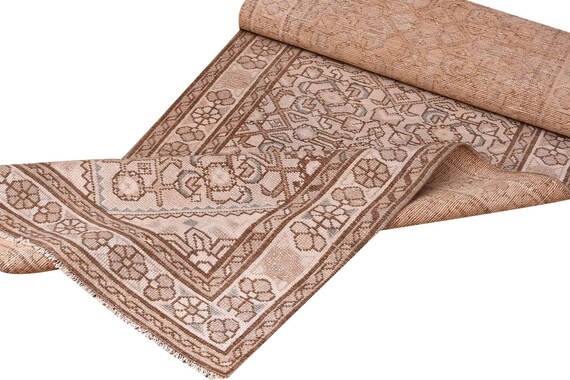 Hallway Runner Rug, Long Carpet, Custom design Rug, Turkish Large Rug, Flower Rug, Brown Color Rug, Azilal Rug, 3244, 2'6'x13'5' feet