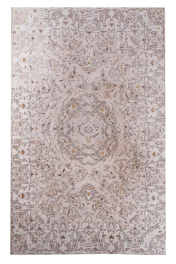 6'11''X 9'4'' Vintage Rug,Faded Nautural Beige Colors Turkish Area Rug,Bedroom Rug,Neutral Rug,Living Room Rug,Boho Rug,Decorative Rug,Faded