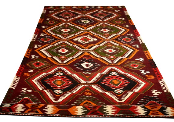 5 X 9 Vintage Pastel Colorful Color Turkish Area Rug,Bedroom Rug,Neutral Rug,Living Room Rug,Boho Rug,Decorative Rug,Faded Rug,Geometric Rug