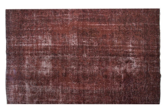 7'05''x10'0''Pastel Red Color Vintage Turkish Wool Rug,Anatolian Handmade Area Rug,Decorative Rug,Nomadic Rug,An Artistic Work Rug,3111