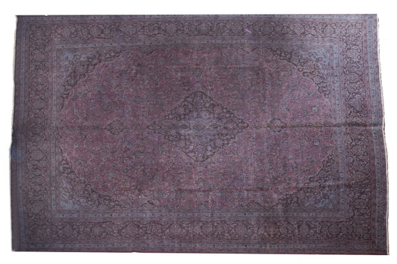 9'8"X12'4'' Mid Country Plum-Black Color Vintage Turkish Wool Rug,Anatolian Handmade Area Rug,Decorative Rug,An Artistic Work Rug,3312