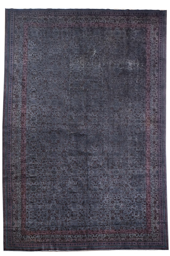 8'1" X 11'7''Vintage Rug,Faded Anthracite Colors Turkish Area Rug,Bedroom Rug,Neutral Rug,Living Room Rug,Boho Rug,Decorative Rug,Faded Rug,