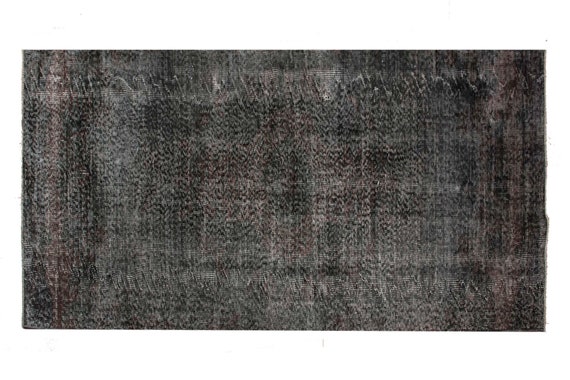 3'3'' x 9'7'' Black-Red Color Vintage Turkish Wool Rug,Anatolian Handmade Area Rug,Home Decor,Decorative Rug,Runner Rug,Nomadic Rug,2609