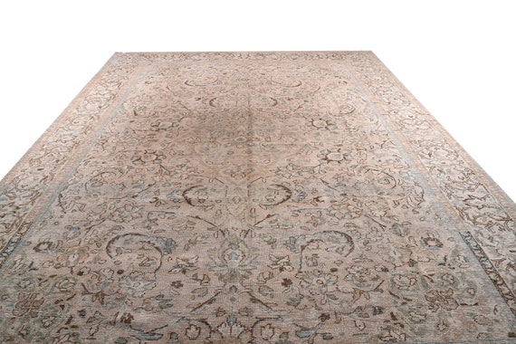 10'2''x13'2''Vintage Pastel Natural Color Turkish Area Rug,Bedroom Rug,Neutral Rug,Living Room Rug,Boho Rug,Decorative Rug,Faded Rug,3237