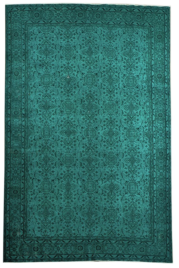 6'8''X 10'1'' Vintage Rug,Faded Nautural Turquoise Colors Turkish Area Rug,Bedroom Rug,Neutral Rug,Living Room Rug,Boho Rug,Decorative Rug,