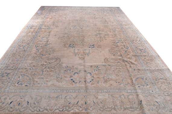 8'3" X 12'6''Vintage Rug,Faded Natural Colors Turkish Area Rug,Bedroom Rug,Neutral Rug,Living Room Rug,Boho Rug,Decorative Rug,Faded Rug,