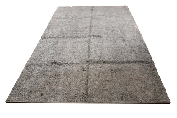 Unique Tulu Rug,6.5 x 8.8 ft Gray Color Moroccan Rug,Oushak Rug , Boho Rustic Rug , Handmade Area Rug,Turkish Vintage Rug by Kilim Rug Home