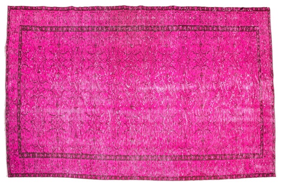 4'9''x8'8''Fuchsia Color Vintage Turkish Wool Rug,Anatolian Ottoman Handmade Area Rug,HomeDecor,Decorative Rug,Nomadic Rug,Modern Rug,2206