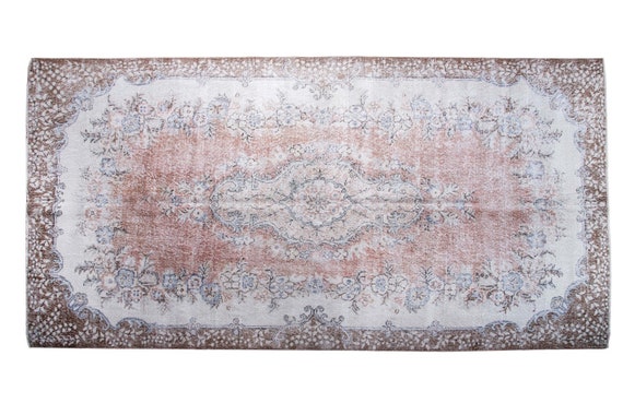 5'8'' x 10'3'' Candy Pink-Beige Color Vintage Turkish Wool Rug,Anatolian Handmade Area Rug,Home Decor,Decorative Rug,Nomadic Rug,Modern Rug