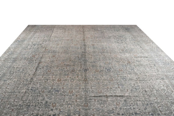 9'5" X 11'9'' Vintage Rug,Faded Natural Colors Turkish Area Rug,Bedroom Rug,Neutral Rug,Living Room Rug,Boho Rug,Decorative Rug,Faded Rug,