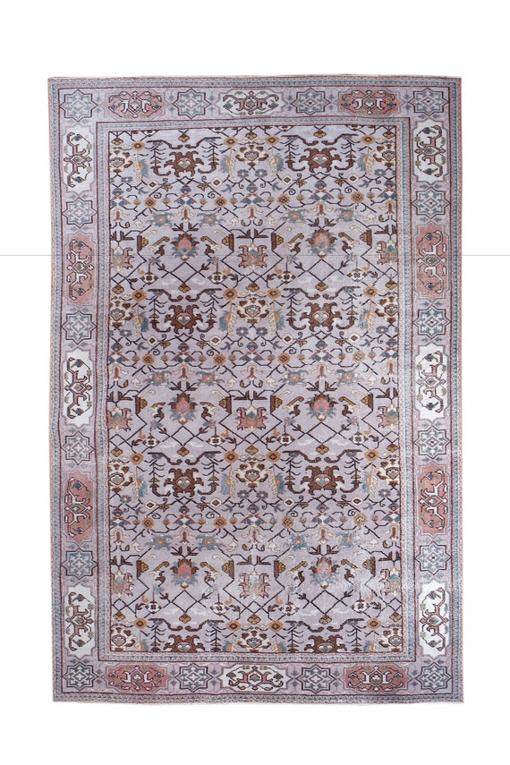 6'7" X 10'2'' Vintage Rug,Faded Gray Colors Turkish Area Rug,Bedroom Rug,Neutral Rug,Living Room Rug,Boho Rug,Decorative Rug,Faded Rug,