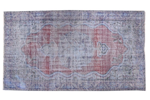 5'4''x8'7''Faded Pastel Color Turkish Wool Rug,Anatolian Ottoman Handmade Area Rug,Decorative Rug,Nomadic Rug,Modern Art Rug,3432