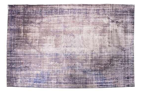 7'3''x10'9''Blue-Grey Color Vintage Turkish Wool Rug,Anatolian Ottoman Handmade Area Rug,HomeDecor,Decorative Rug,Nomadic Rug,Modern Rug,395