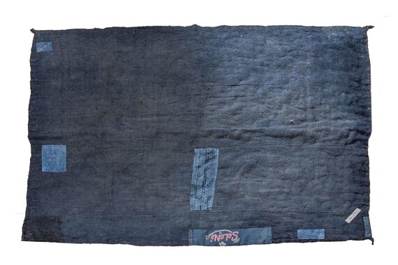 4'1''x5'9''Deep Blue Color Vintage Hand Woven Quilt,Anatolian Handmade Quilt,Home Decor,Quilt Area Quilt,Custom Kurdish Quilt,48