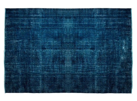 7'05'' x 10'4'' DarkBlue Color Vintage Turkish Wool Rug,Anatolian Handmade Area Rug,Home Decor,Decorative Rug,Dark Blue Rug,Nomadic Rug