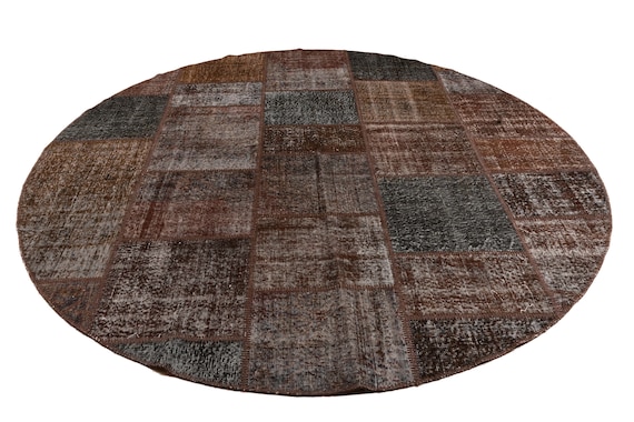2750 Welcome Doormat Porch - Hand Knotted Round Doormat, Bathmat, Customized Mat, Outside Doormat, Small Rug, House Warming Gift,8'2'x8'2'