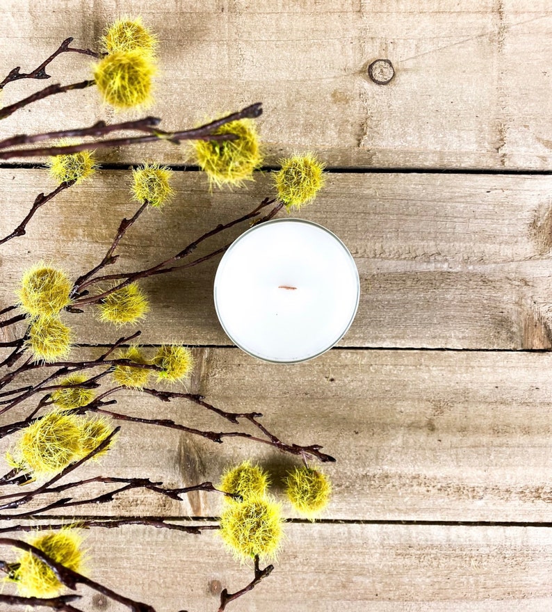 Vegan Candle Bloom Candle Spring Scented Candle All Natural Coconut Soy Wax Candle Wooden Wick Candle Gardenia Candle