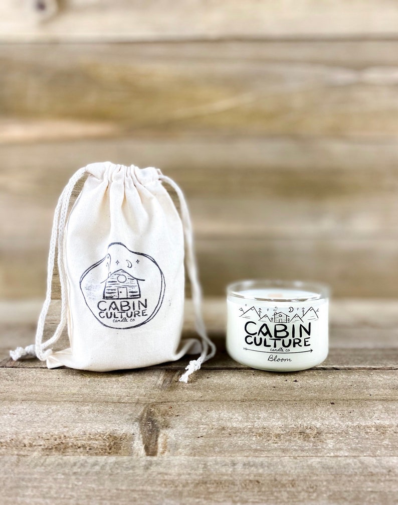 Vegan Candle Bloom Candle Spring Scented Candle All Natural Coconut Soy Wax Candle Wooden Wick Candle Gardenia Candle