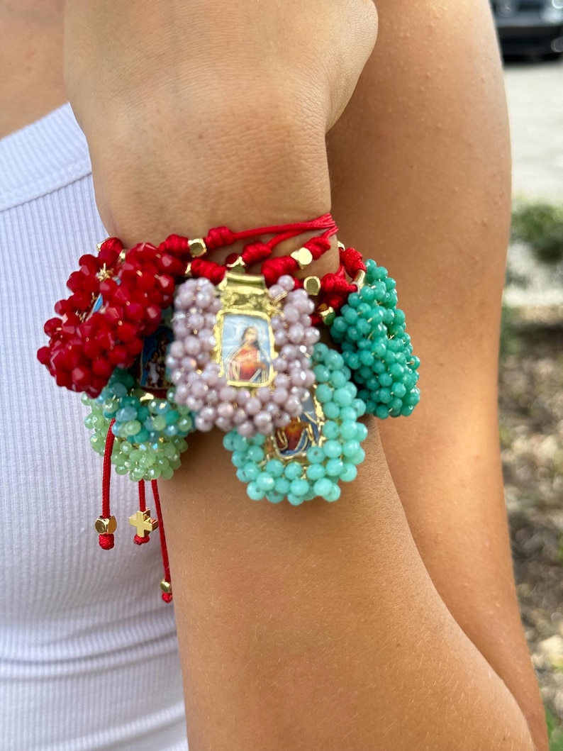 Religious Scapular Bracelets, Adjustable Scapulary Bracelets, Catholic