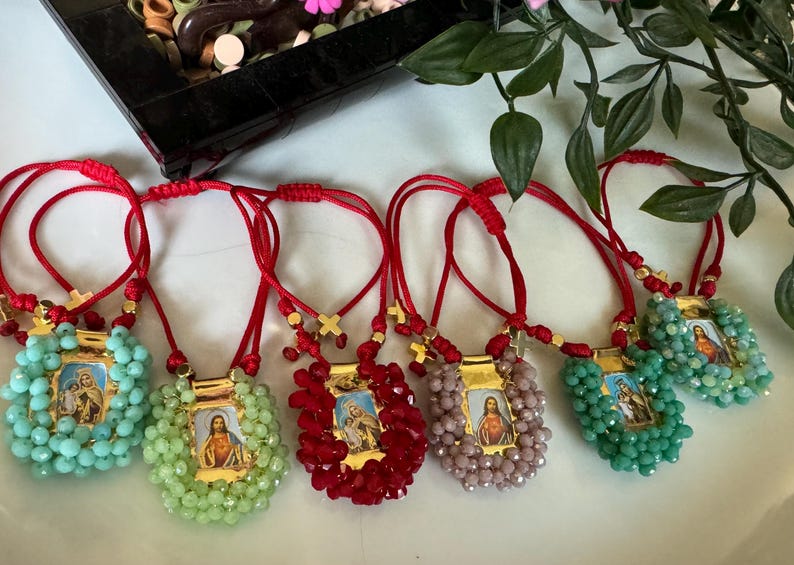 Religious Scapular Bracelets, Adjustable Scapulary Bracelets, Catholic